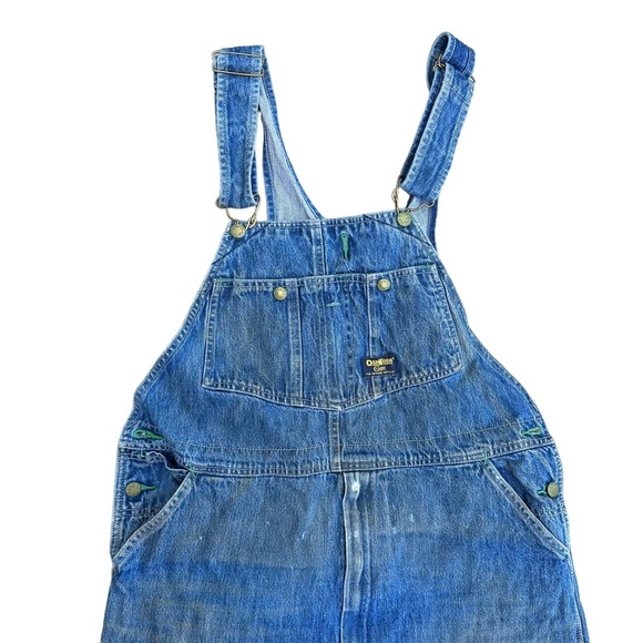 Vintage OskKosh Overalls Mens Bibs Carpenter Denim Relaxed Fit Straight 38x32 - Picture 2 of 16